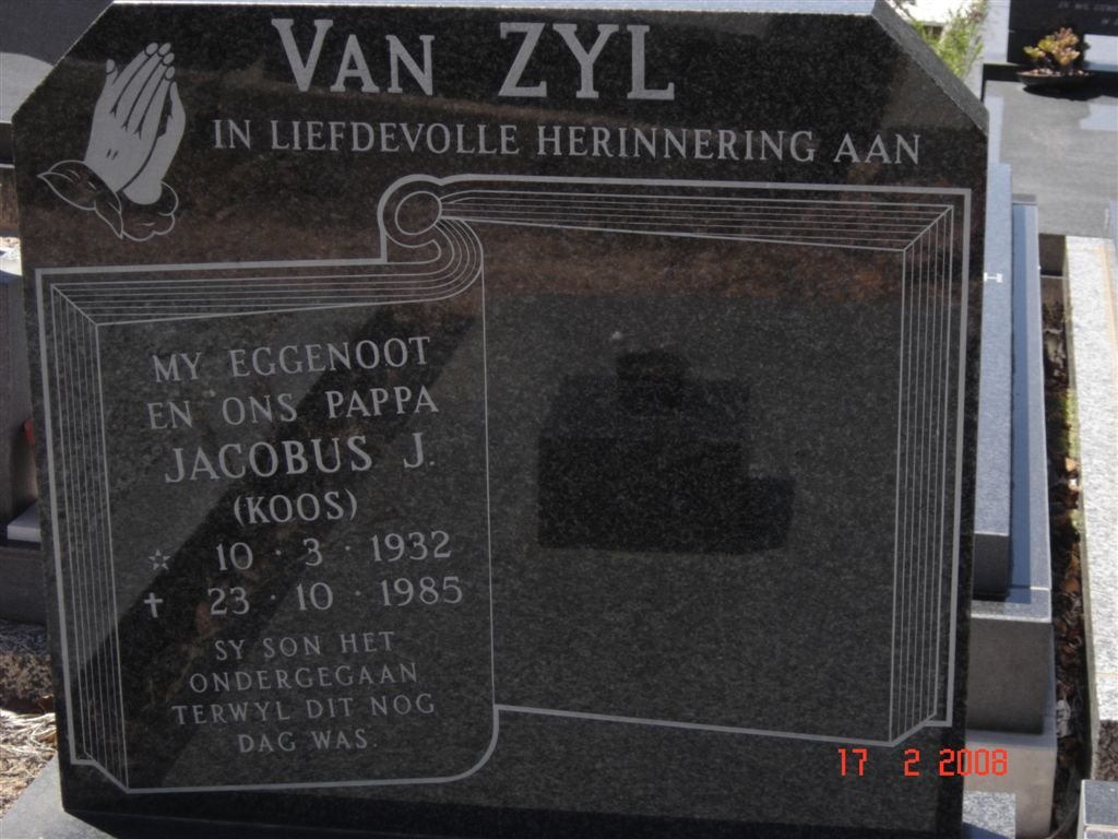 ZYL Jacobus J., van 1932-1985