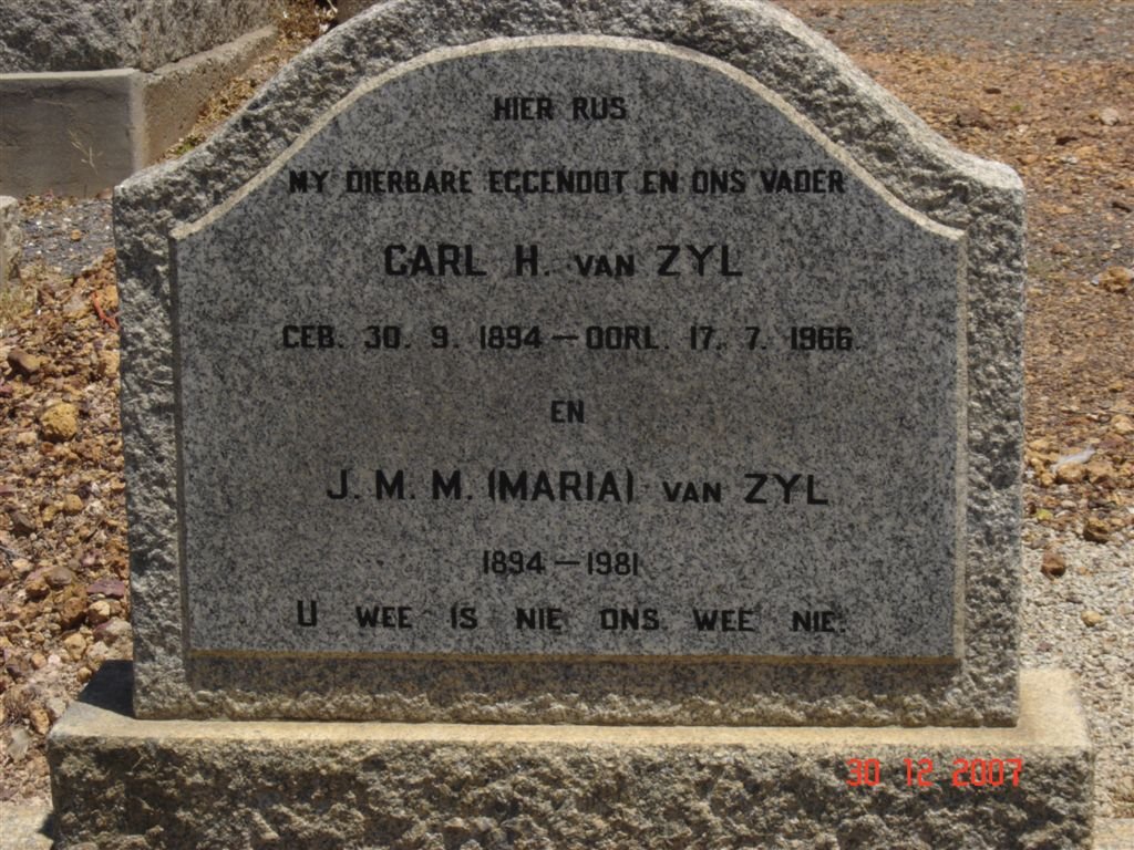 ZYL Carl H. 1894-1966 &amp; J.M.M. 1894-1981