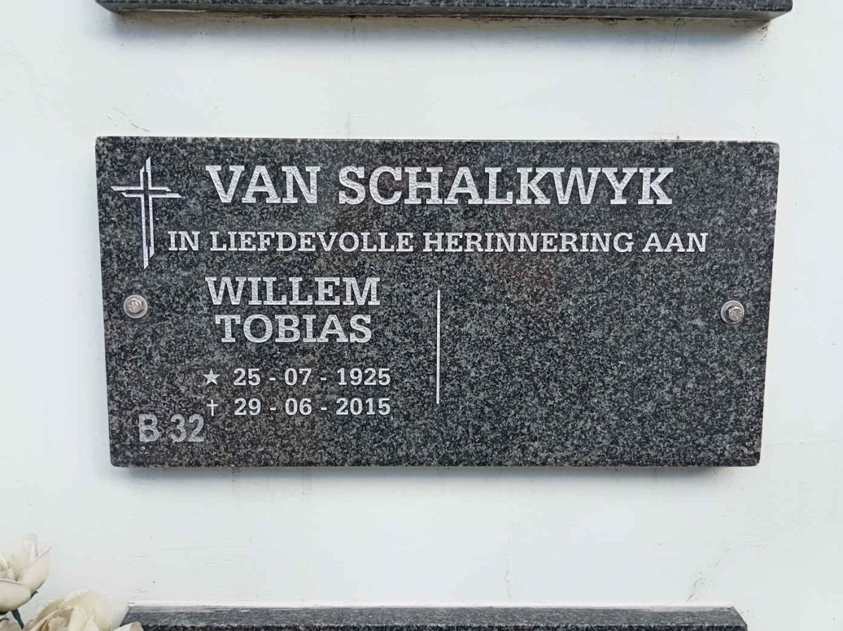 SCHALKWYK Willem Tobias, van 1925-2015