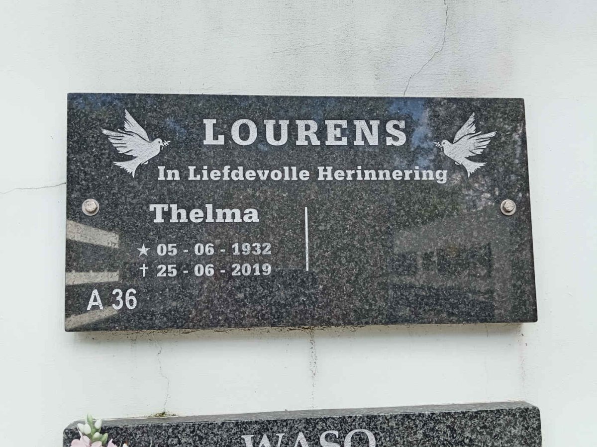 LOURENS Thelma 1932-2019