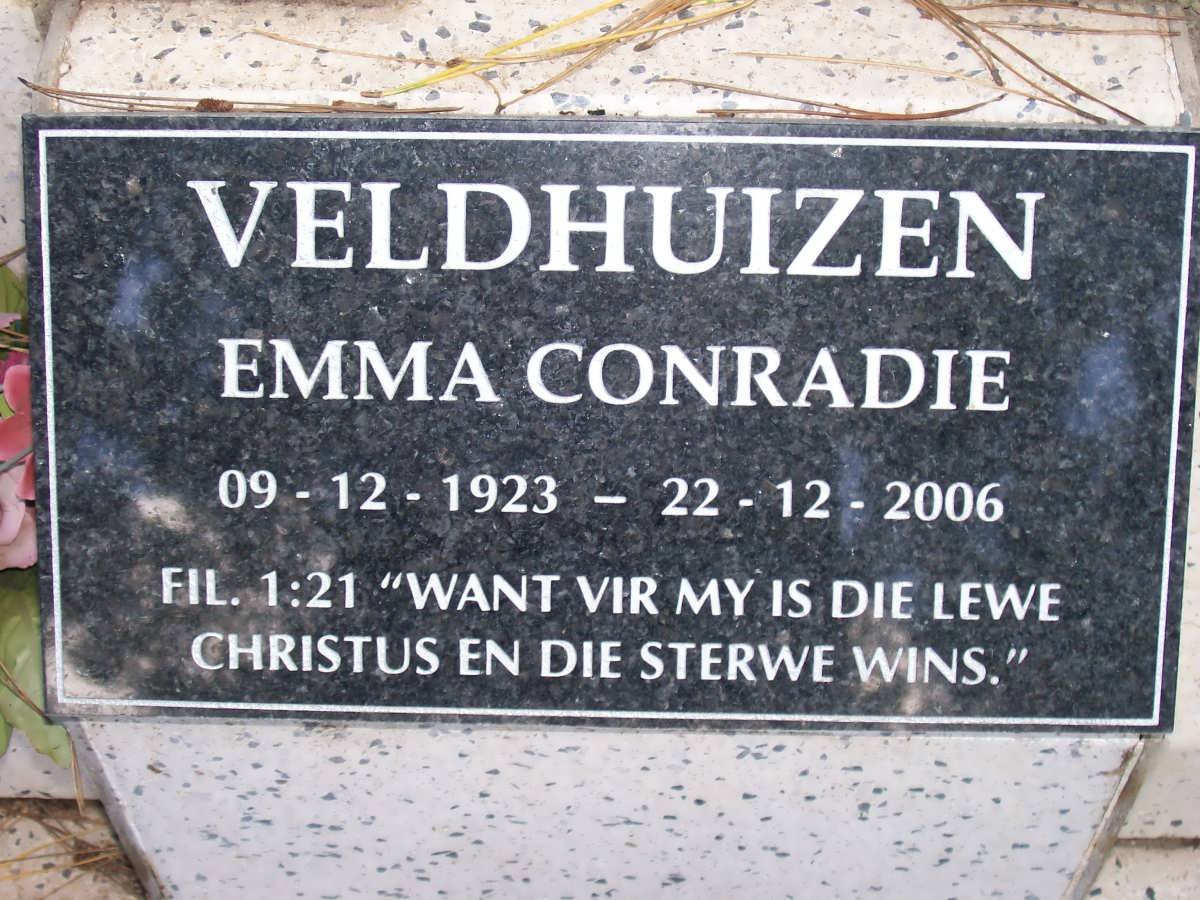 VELDHUIZEN Emma Conradie 1923-2006