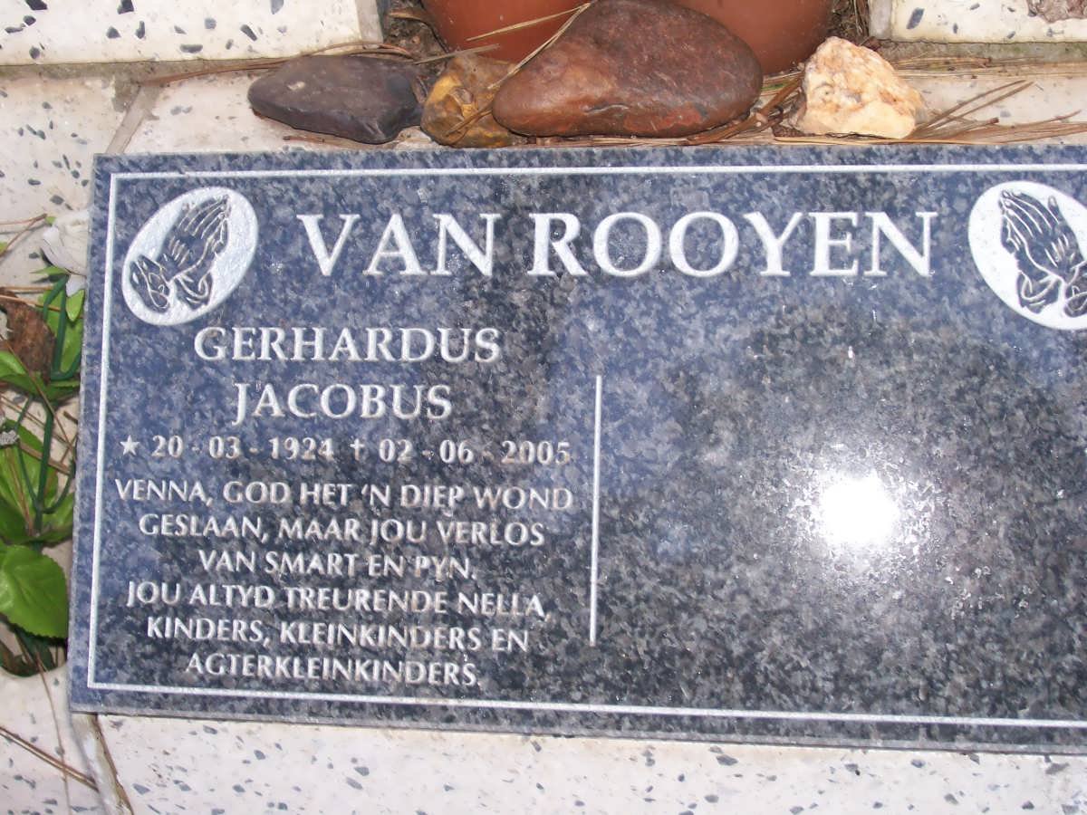 ROOYEN Gerhardus Jacobus, van 1924-2005