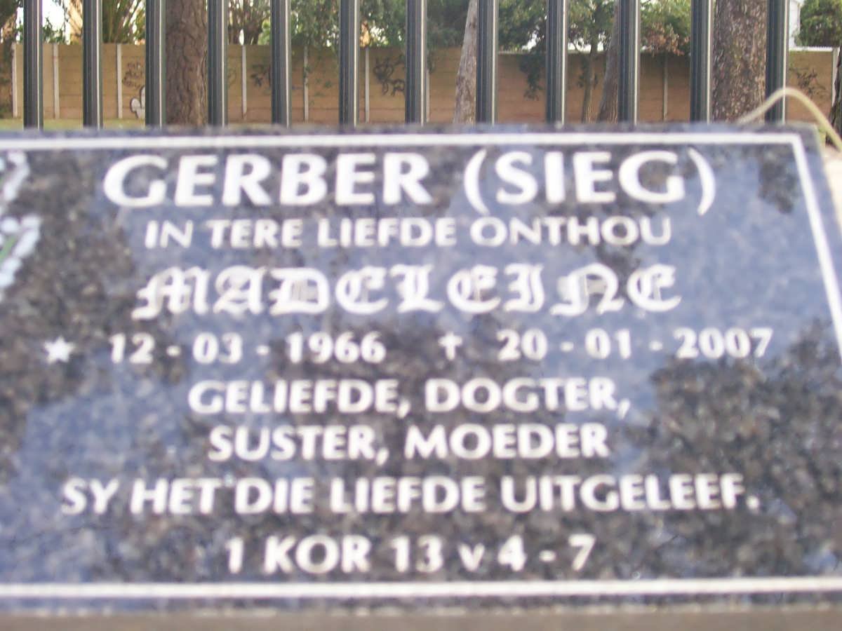 GERBER Madeleine nee SIEG 1966-2007