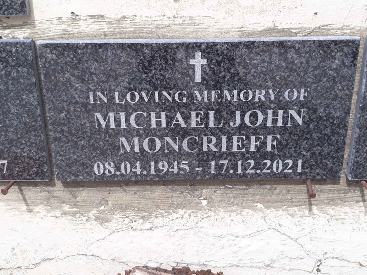 MONCRIEFF Michael John 1945-2021