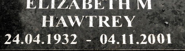 HAWTREY Elizabeth M. 1932-2001