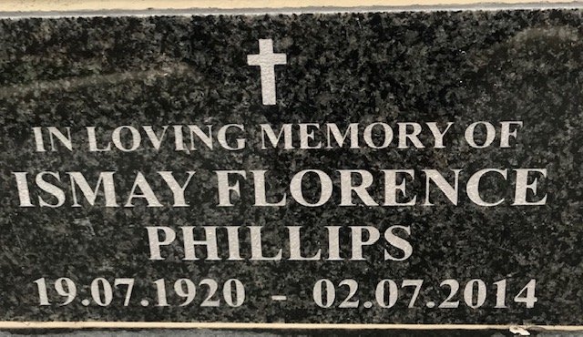 PHILLIPS Ismay Florence 1920-2014