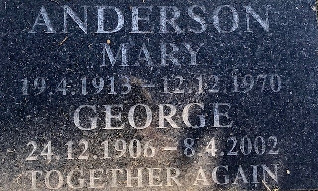 ANDERSON George 1906-2002 &amp; Mary 1913-1970