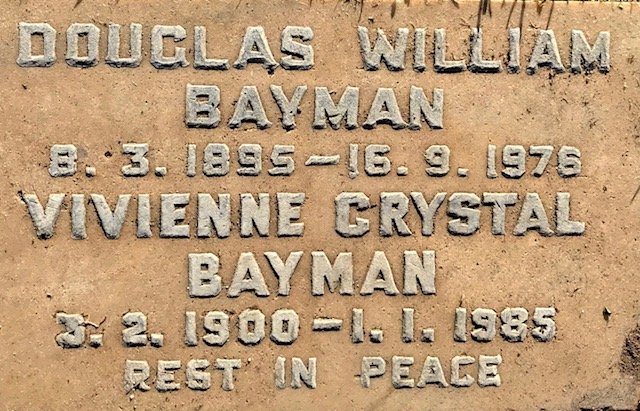 BAYMAN Douglas William 1895-1976 &amp; Vivienne Crystal 1900-1985