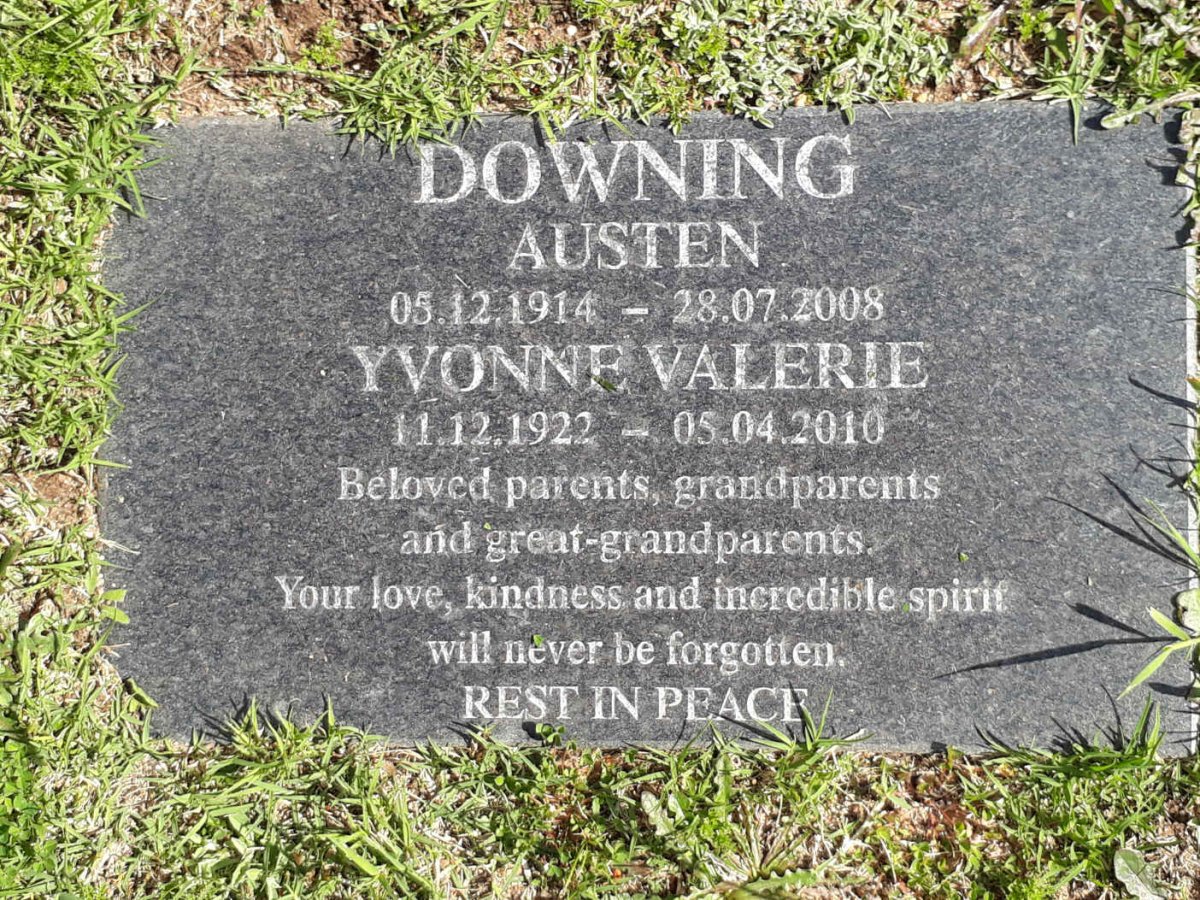 DOWNING Austen 1914-2008 &amp; Yvonne Valerie 1922-2010