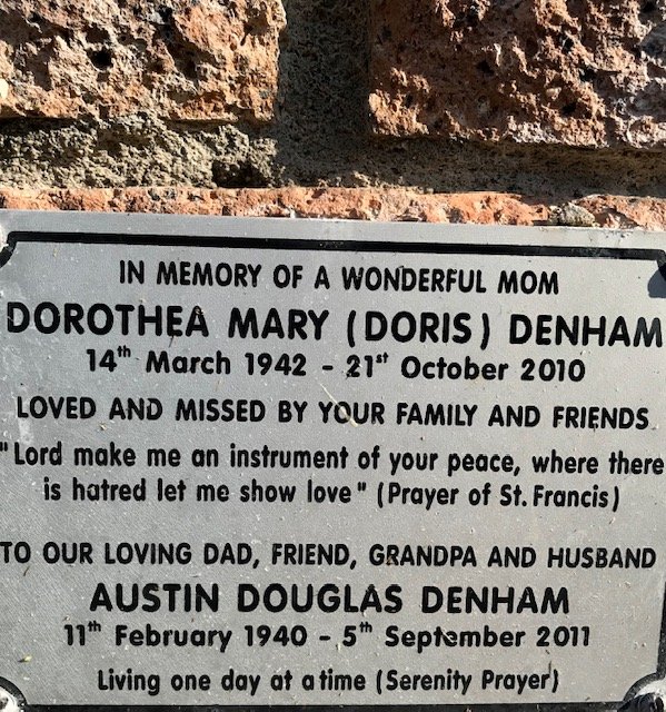 DENHAM Austin Douglas 1940-2011 &amp; Dorothea Mary 1942-2010