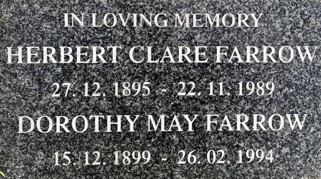 FARROW Herbert Clare 1895-1989 &amp; Dorothy May 1899-1994