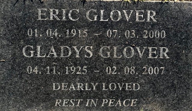 GLOVER Eric 1915-2000 &amp; Gladys 1925-2007