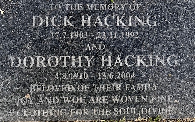 HACKING Dick 1903-1992 &amp; Dorothy 1910-2004