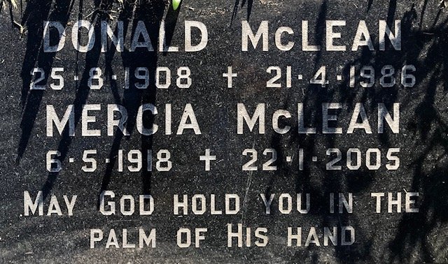 McLEAN Donald 1908-1986 &amp; Mercia 1918-2005