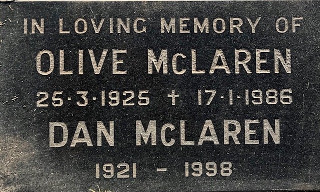 McLAREN Dan 1921-1998 &amp; Olive 1925-1986