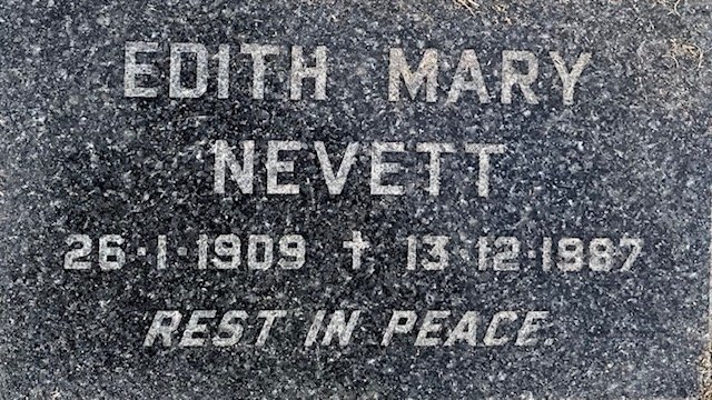 NEVETT Edith Mary 1909-1987