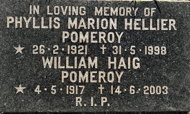 POMEROY William Haig 1917-2003 &amp; Phyllis Marion Hellier 1921-1998