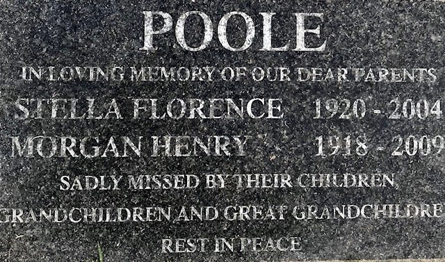 POOLE Morgan Henry 1918-2009 &amp; Stella Florence 1920-2004