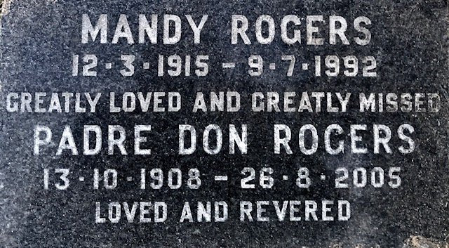 ROGERS Padre Don 1908-2005 &amp; Mandy 1915-1992