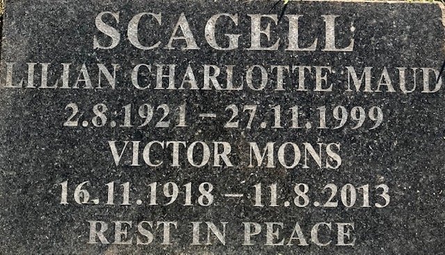 SCAGELL Victor Mons 1918-2013 &amp; Lillian Charlotte Maud 1921-1999