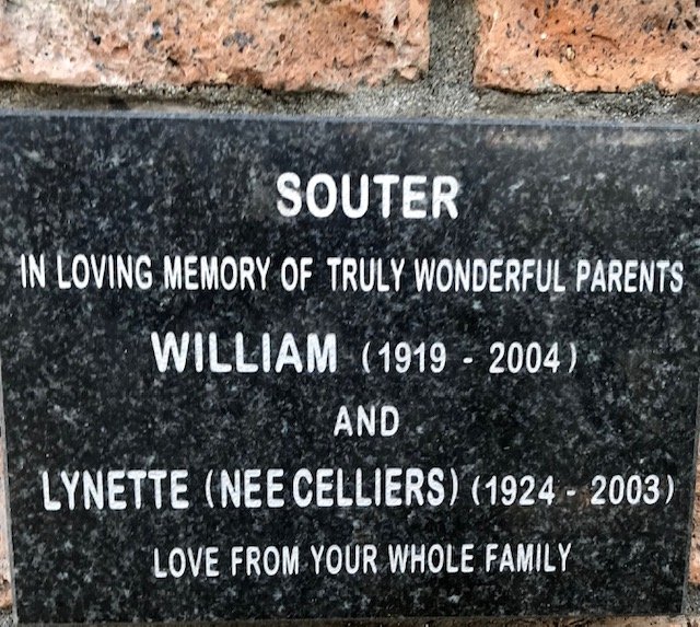 SOUTER William 1919-2004 &amp; Lynette CELLIERS 1924-2003
