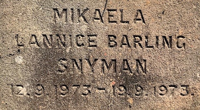 SNYMAN Mikaela Lannice Barling 1973-1973