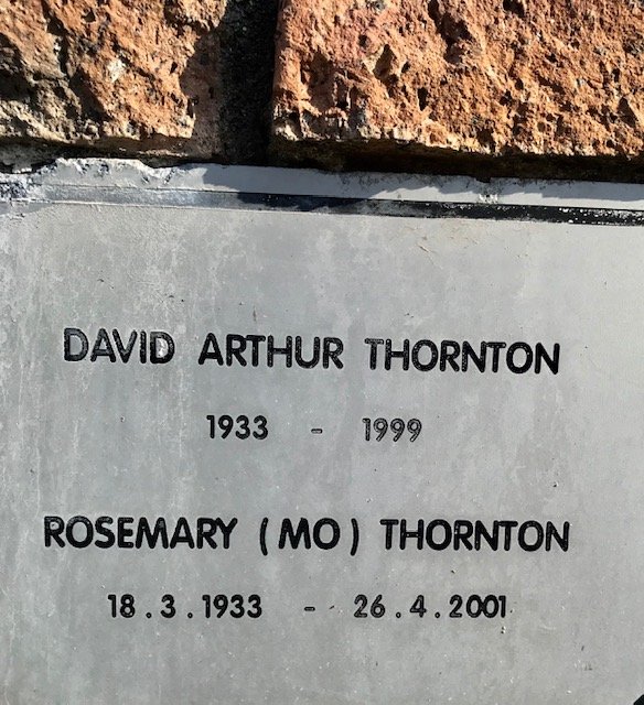 THORNTON David Arthur 1933-1999 &amp; Rosemary 1933-2001