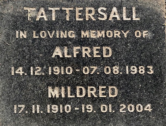 TATTERSALL Alfred 1910-1983 &amp; Mildred 1910-2004