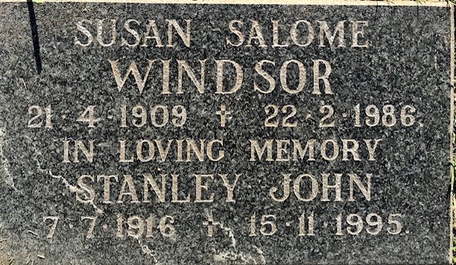 WINDSOR Stanley John 1916-1995 &amp; Susan Salome 1909-1986