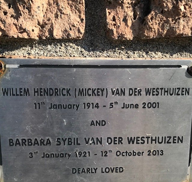 WESTHUIZEN Willem Hendrik, van der 1914-2001 &amp; Barbara Sybil 1921-2013