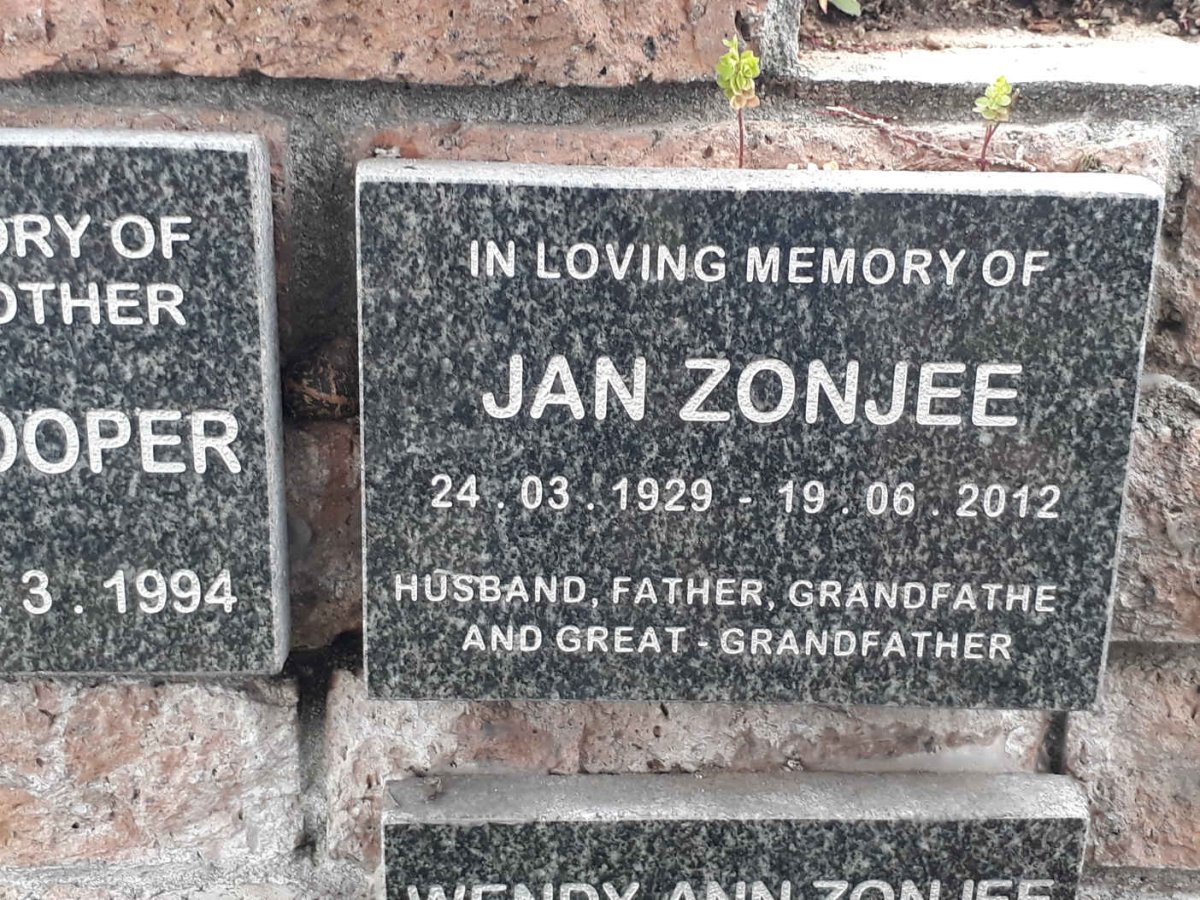 ZONJEE Jan 1929-2012