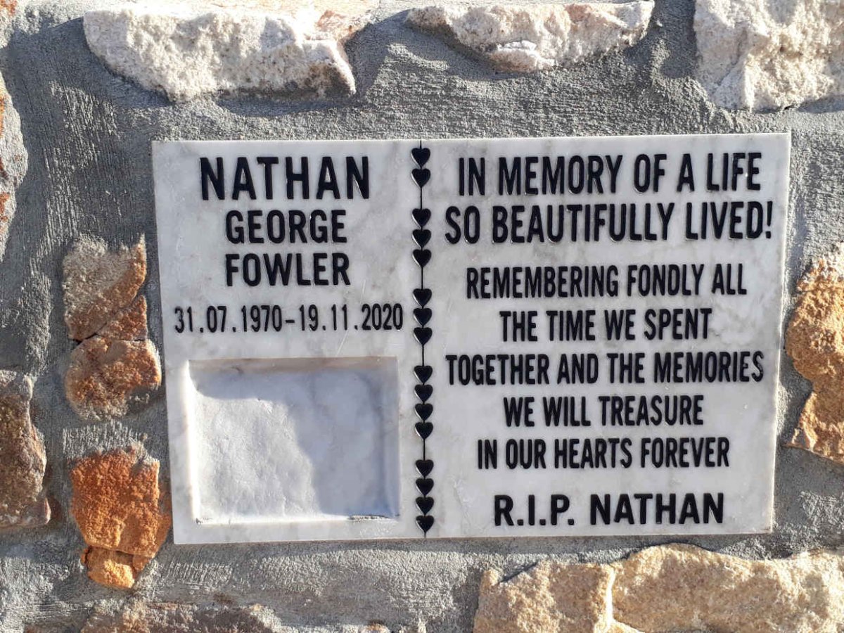 FOWLER Nathan George 1970-2020