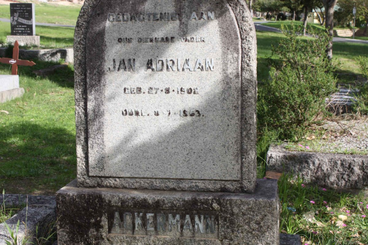 ACKERMANN Jan Adriaan 1902-1963