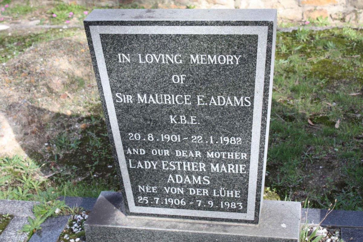 ADAMS Maurice E. 1901-1982 &amp; Esther Marie VON DER LÜHE 1906-1983