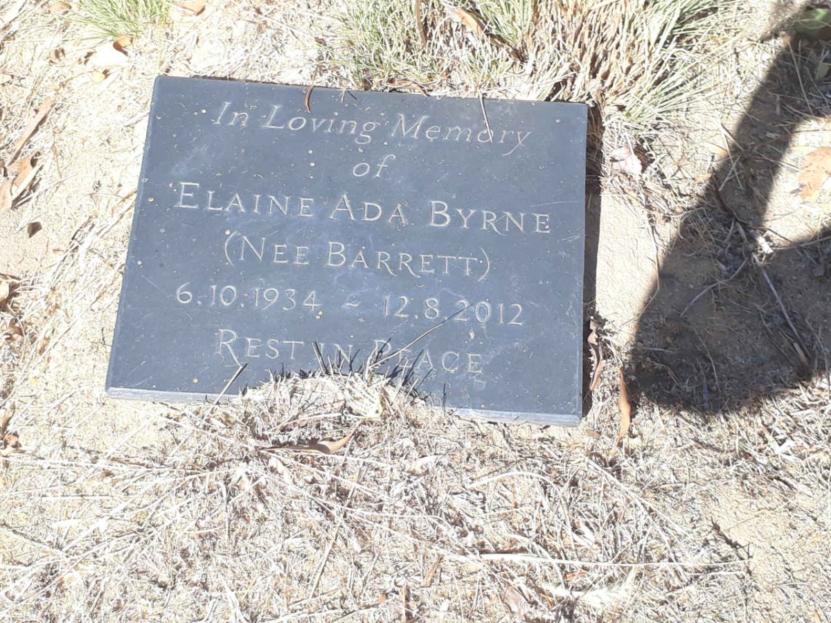 BYRNE Elaine Ada nee BARRETT 1934-2012