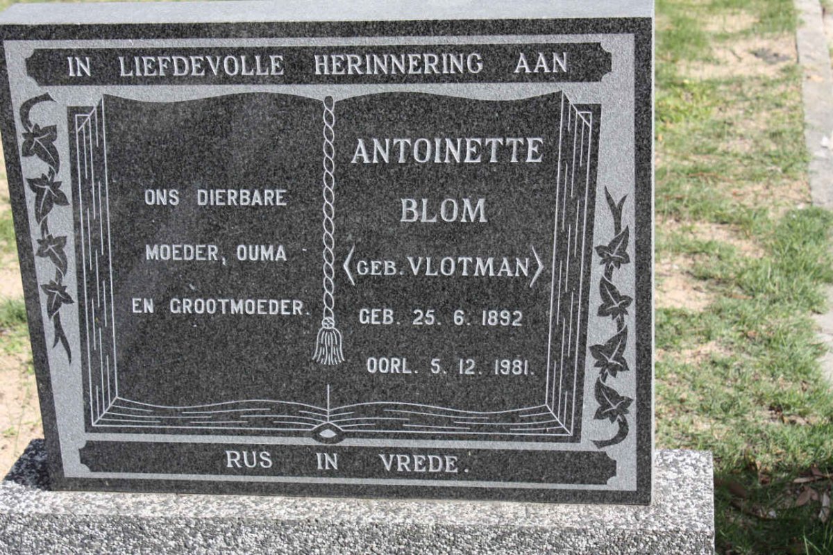 BLOM Antoinette nee VLOTMAN 1892-1981