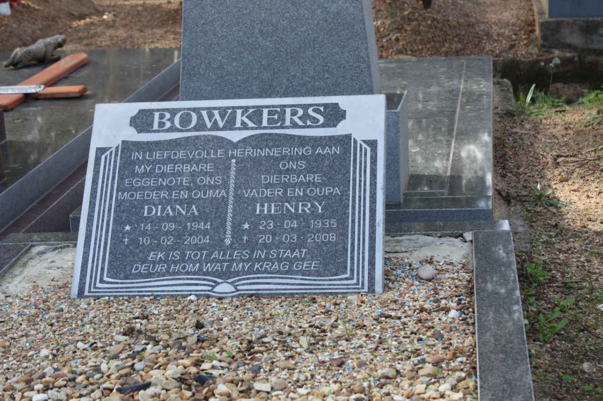BOWKERS Henry 1935-2008 &amp; Diana 1944-2004