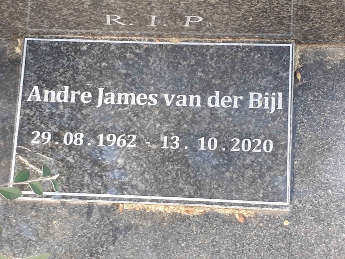 BIJL Andre James, van der 1962-2020