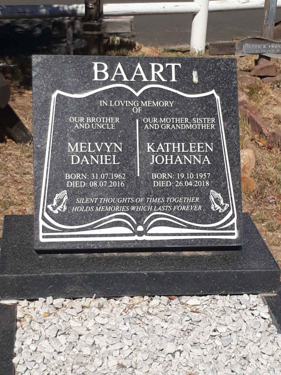 BAART Melvyn Daniel 1962-2016 :: BAART Kathleen Johanna 1957-2018