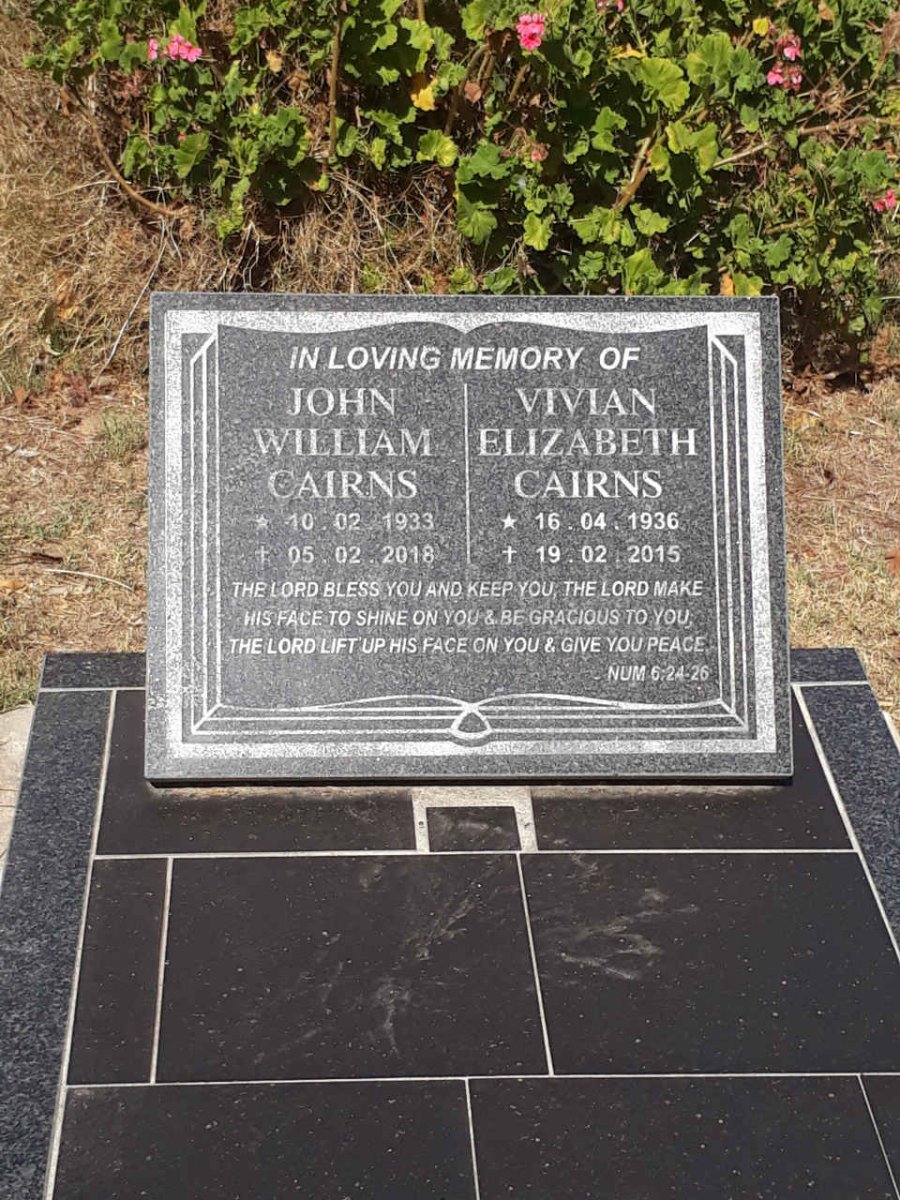 CAIRNS John William 1933-2018 &amp; Vivian Elizabeth 1936-2015