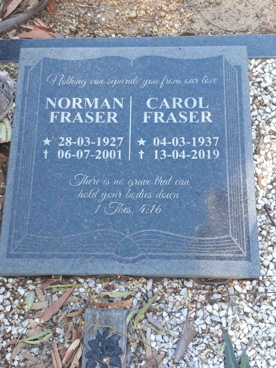 FRASER Norman 1927-2001 &amp; Carol 1937-2019
