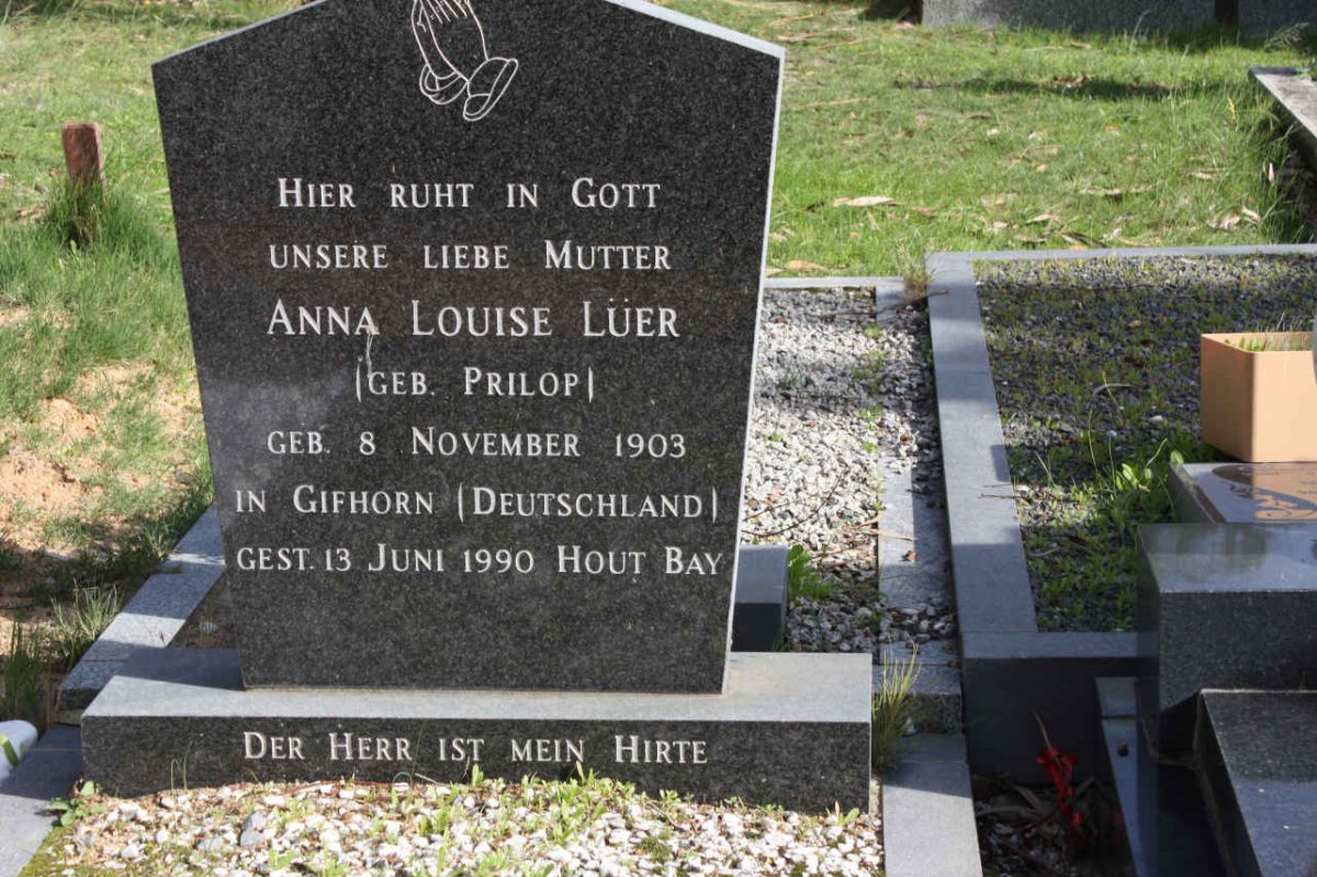 LÜER Anna Louise nee PRILOP 1903-1990