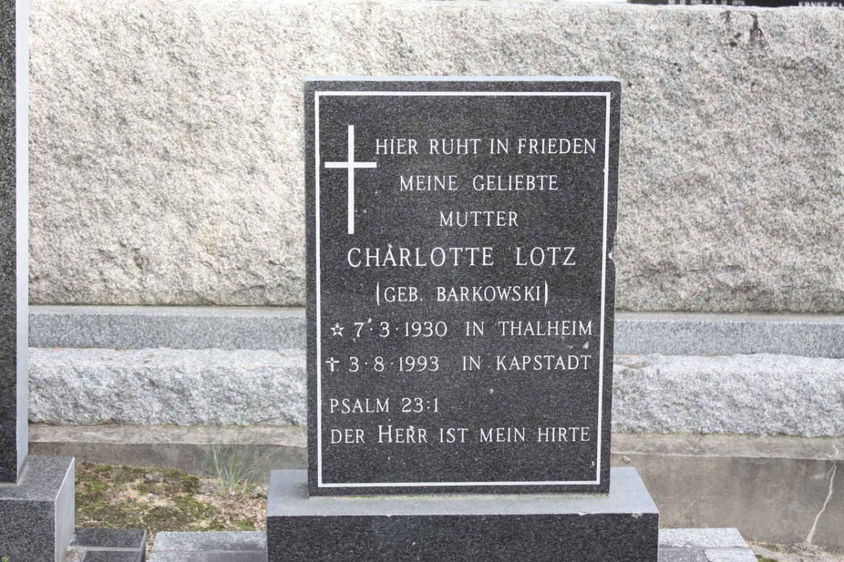 LOTZ Charlotte nee BARKOWSKI 1930-1993