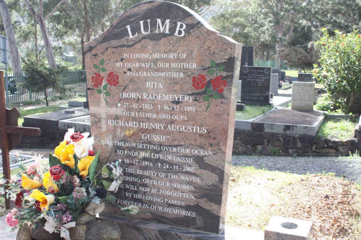 LUMB Richard Henry Augustus 1916-2005 &amp; Rita RADEMEYER 1923-1991