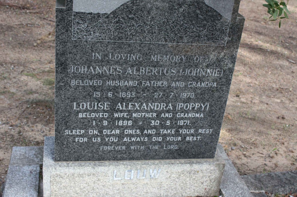 LOUW Johannes Albertus 1893-1970 &amp; Louise Alexandra 1896-1971