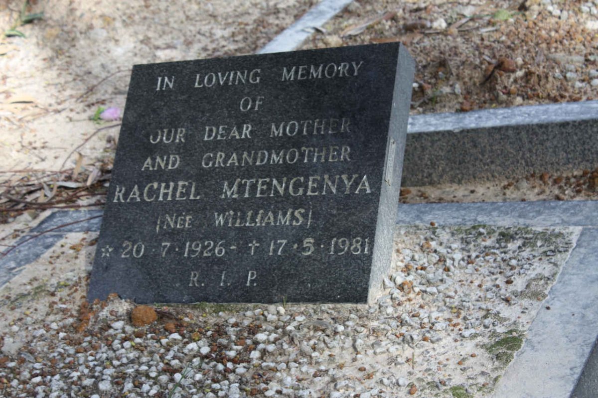 MTENGENYA Rachel nee Williams 1926-1981