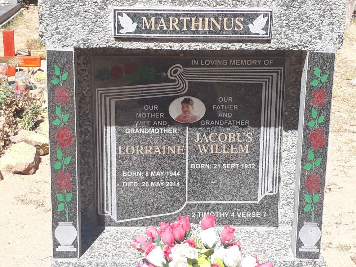MARTHINUS Jacobus Willem 1952- &amp; Lorraine 1944-2014