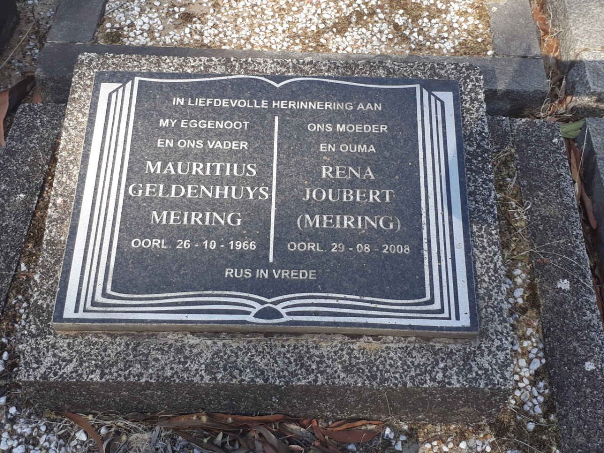 MEIRING Mauritius Geldenhuys -1966 &amp; Rene JOUBERT -2008