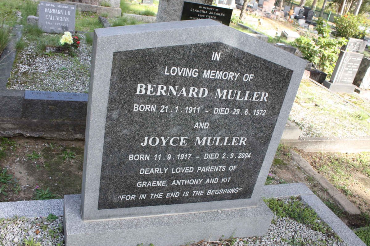 MULLER Bernard 1911-1972 &amp; Joyce 1917-2004