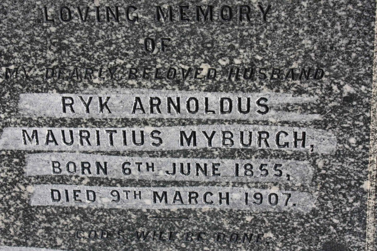 MYBURGH Ryk Arnoldus Mauritius 1855-1907